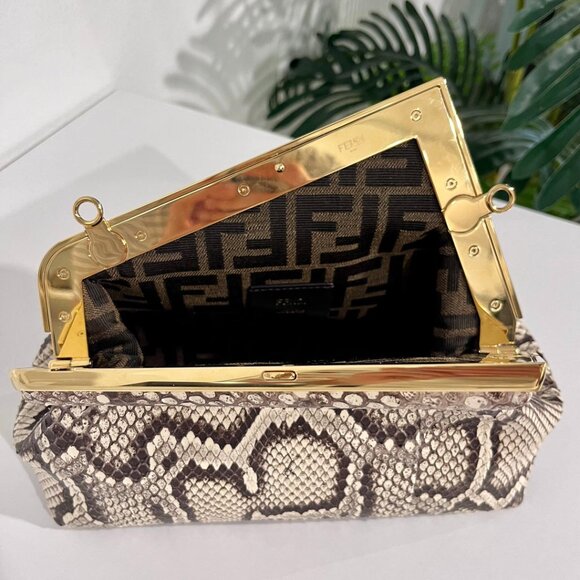 Natural Python Fendi First "F" Clutch - Picture 9 of 11